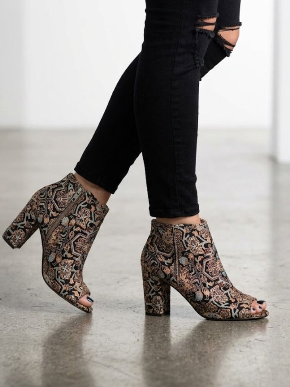 Candies print heeled boots size 8.5